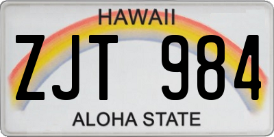 HI license plate ZJT984