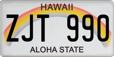 HI license plate ZJT990