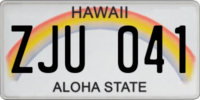 HI license plate ZJU041