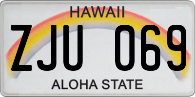 HI license plate ZJU069