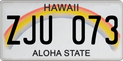 HI license plate ZJU073