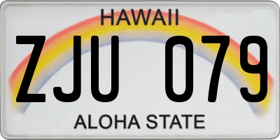 HI license plate ZJU079