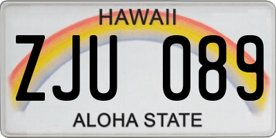 HI license plate ZJU089