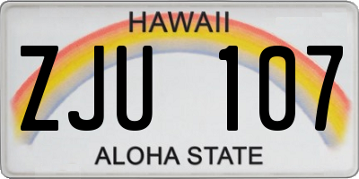 HI license plate ZJU107