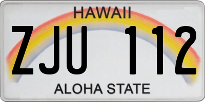 HI license plate ZJU112
