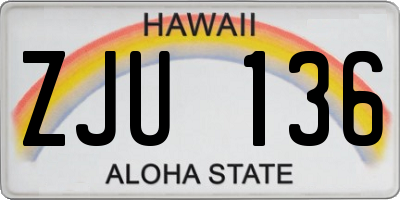 HI license plate ZJU136