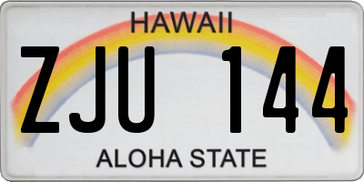 HI license plate ZJU144