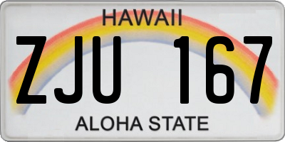 HI license plate ZJU167