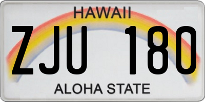 HI license plate ZJU180