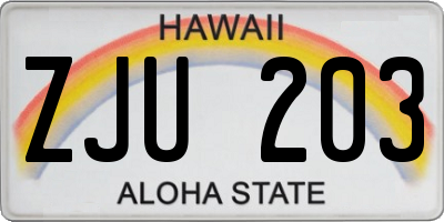 HI license plate ZJU203