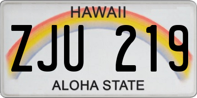 HI license plate ZJU219