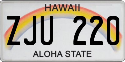 HI license plate ZJU220