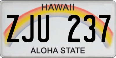 HI license plate ZJU237