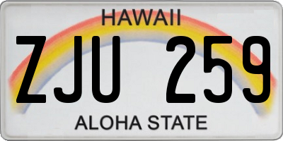HI license plate ZJU259