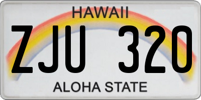HI license plate ZJU320