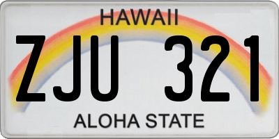 HI license plate ZJU321