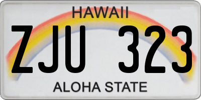 HI license plate ZJU323