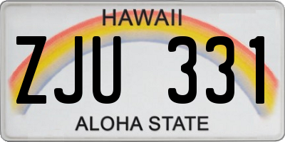 HI license plate ZJU331