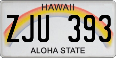 HI license plate ZJU393