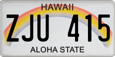 HI license plate ZJU415