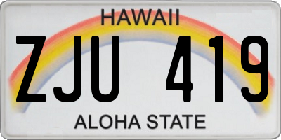 HI license plate ZJU419