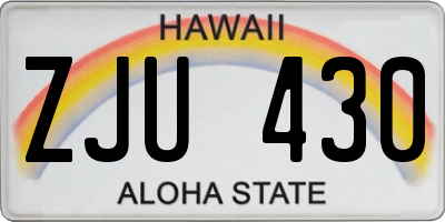 HI license plate ZJU430