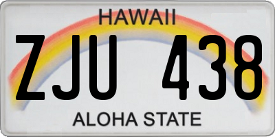HI license plate ZJU438
