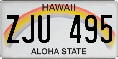 HI license plate ZJU495