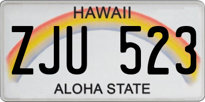 HI license plate ZJU523