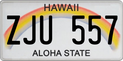 HI license plate ZJU557