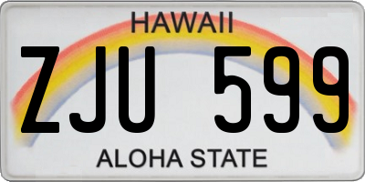 HI license plate ZJU599