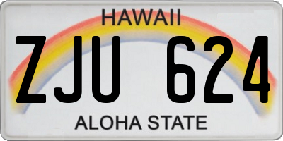 HI license plate ZJU624