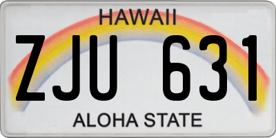 HI license plate ZJU631