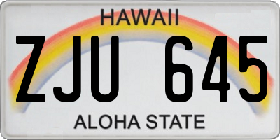 HI license plate ZJU645