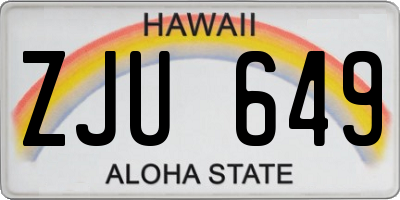 HI license plate ZJU649