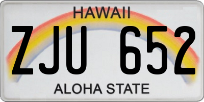 HI license plate ZJU652