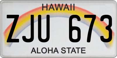 HI license plate ZJU673