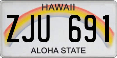 HI license plate ZJU691