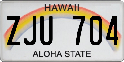HI license plate ZJU704