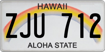 HI license plate ZJU712