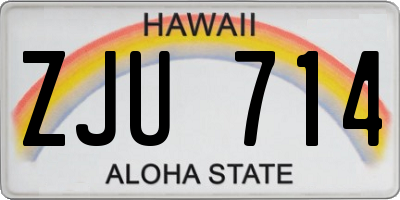 HI license plate ZJU714