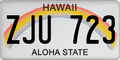 HI license plate ZJU723