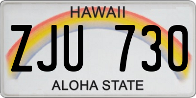 HI license plate ZJU730