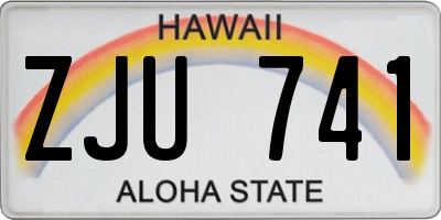 HI license plate ZJU741