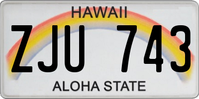 HI license plate ZJU743