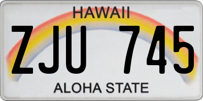 HI license plate ZJU745