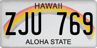 HI license plate ZJU769