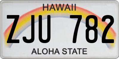 HI license plate ZJU782