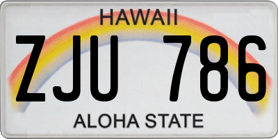 HI license plate ZJU786