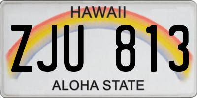 HI license plate ZJU813